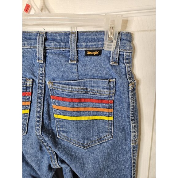 Wrangler x Modcloth Retro 70s Flare Rainbow Pocket High Rise Jeans Womens 2x30 - Picture 10 of 10